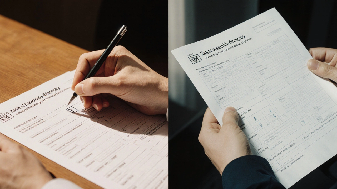 Psychiatra zaznacza pole &#039;zakaz ujawniania diagnozy&#039; na formularzu, a pracodawca widzi tylko okres zwolnienia.